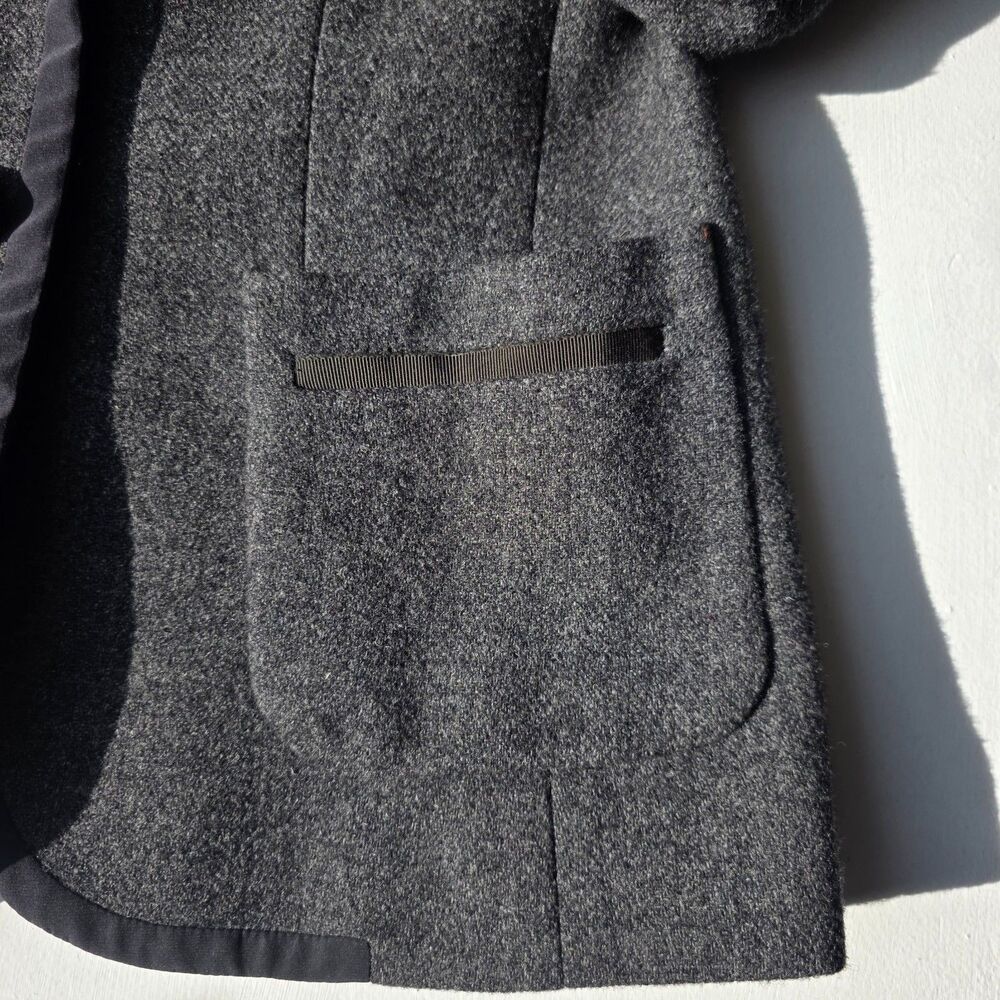 J. Crew Wool Blazer Jacket Gray w/ Piping, Preppy Buttons Lined VTG Y2K sz. 8 - Picture 8 of 15